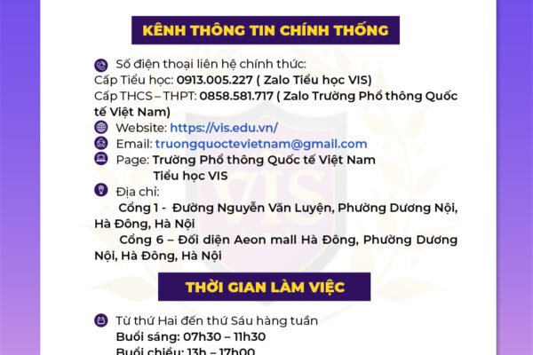📌 THÔNG BÁO VỀ THỜI GIAN LÀM VIỆC VÀ CÁC KÊNH THÔNG TIN CHÍNH THỐNG CỦA NHÀ TRƯỜNG