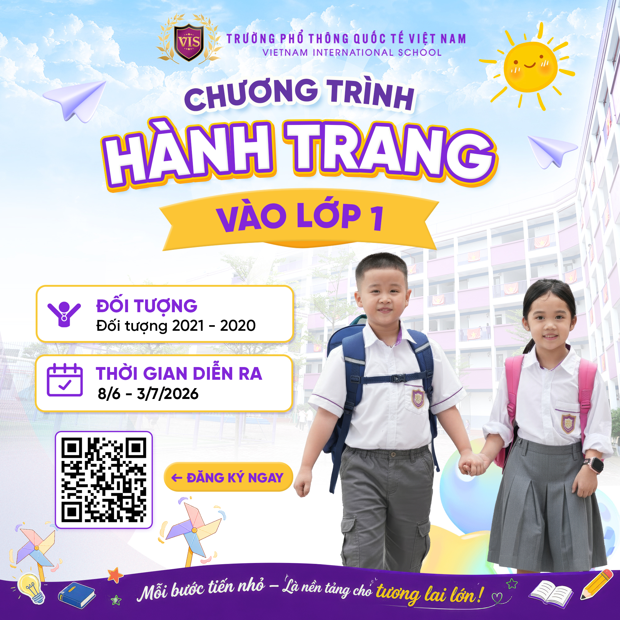 HÀNH TRANG VÀO LỚP 1 – ĐỂ CON TỰ TIN BƯỚC VÀO MỘT HÀNH TRÌNH MỚI